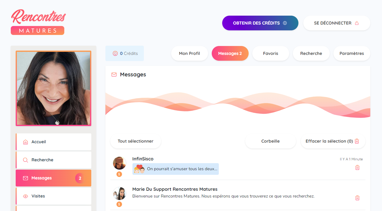 Rencontres Matures Messages